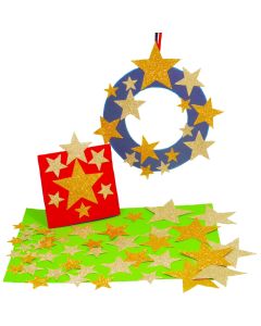 Glitter Paper Stars Gold & Silver Pack of 210