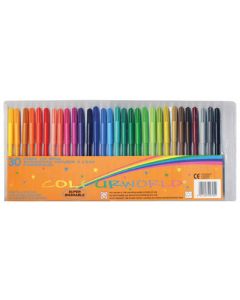 Coloured Fibre Pens Assorted Colours Pack of 30