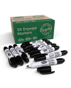Show-meÂ® Eco Drywipe Markers Black Pack of 50