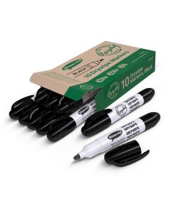 Show-meÂ® Eco Drywipe Markers Black Pack of 10