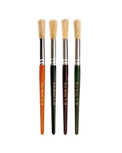 Nursery Short Round Hog Paint Brushes Pack of 4