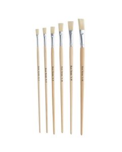 Hog Bristle Short Handle Flat Paint Brushes Natural Pack of 60
