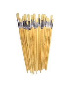 Hog Bristle Long Handle Round Paint Brushes Natural Pack of 200