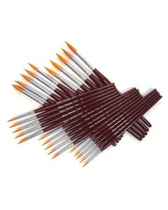 Assorted Red Synthetic Sable Paint Brushes Pack of 50