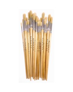 Hog Bristle Long Handle Round Paint Brushes Pack of 30