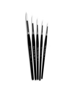 Synthetic Sable Paint Brushes No 0 Black Pack of 10