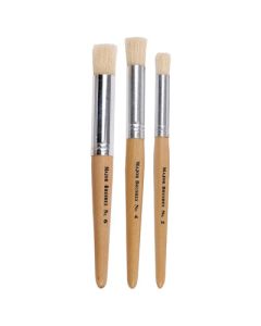 Stencil Short Handle Paint Brushes Natural Pack of 5