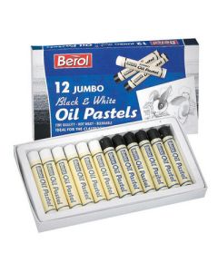 Jumbo Oil Pastels Black/White Pack of 12