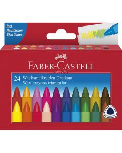 Faber-Castell Triangular Wax Crayons Pack of 24