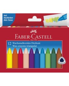 Faber-Castell Triangular Wax Crayons Pack of 12