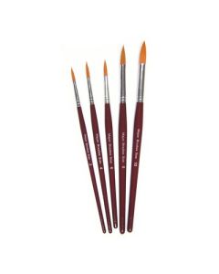 Synthetic Sable Paint Brushes 2 Brown Pack of 10