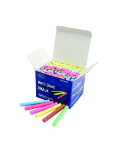 School Coloured Anti-Dust Chalk Assorted Box of 100