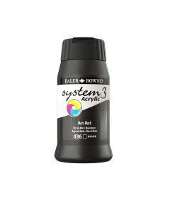 Daler Rowney System 3 Acrylic Paint Mars Black 500ml