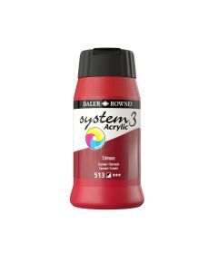 Daler Rowney System 3 Acrylic Paint Crimson 500ml