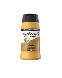 Daler Rowney System 3 Acrylic Paint Yellow Ochre 500ml