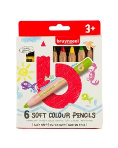 Bruynzeel Soft Colouring Pencils Pack of 6