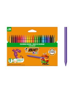 BIC Plastidecor Crayons Assorted Colours Pack of 24