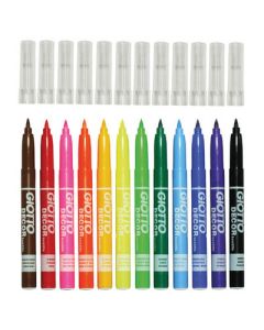 Giotto Fine Fabric Markers Assorted Colours Pack of 12