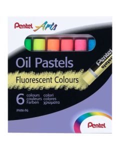Pentel Arts Fluorescent Oil Pastels Pack of 6
