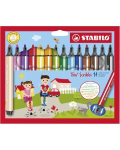 STABILO Trio Scribbi Colouring Pens Pack of 14