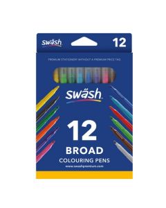 Swash Colouring Pens Broad Tip Assorted Pack of 12