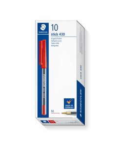 Staedtler Stick Ballpoint Pens Red Pack of 10