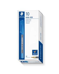 Staedtler Stick Ballpoint Pens Blue Pack of 10