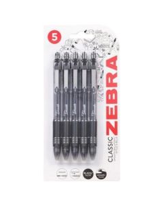 Zebra Z-Grip Smooth Retractable Ballpoint Pens Black Pack 5