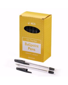 KCS Ballpoint Pens Black Box of 100