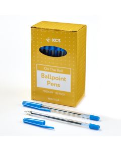 KCS Ballpoint Pens Blue Box of 100