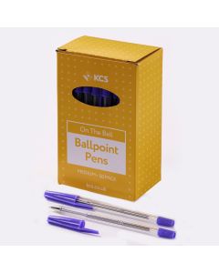KCS Ballpoint Pens Purple Box of 100