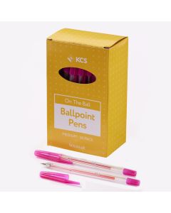 KCS Ballpoint Pens Pink Box of 50