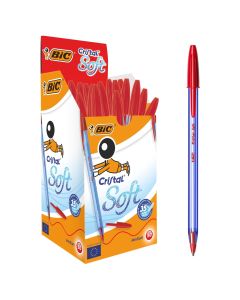 BIC Cristal Soft Pens Red Box of 50