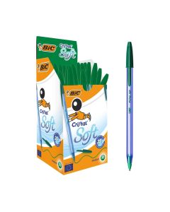 BIC Cristal Soft Pens Green Box of 50