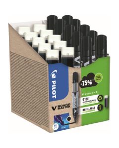V-Board Master Black Whiteboard Markers Pack 10 + 10 Refills