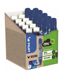 V-Board Master Blue Whiteboard Markers Pack 10 + 10 Refills