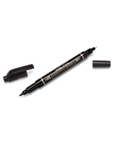 Pentel Twin Permanent Marker Fine/Extra Fine Black Pack of 12