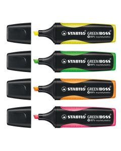 STABILO GREEN BOSS Highlighters 4 Assorted Neon Colours