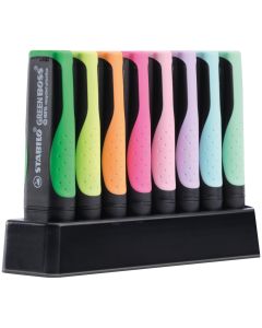 STABILO GREEN BOSS Highlighters 8 Assorted Pastel & Neon Deskset Pack of 8