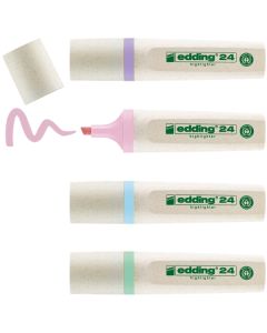 edding 24 EcoLine Highlighters Assorted Pastel Colours Pack of 4