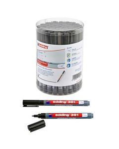 edding 361 Drywipe Markers Black Pack of 50