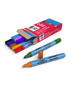 Show-me Slim Drywipe Pens Fine Tip Assorted Colours Pack of 10