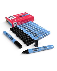 Show-me Slim Drywipe Pens Fine Tip Black Pack of 12