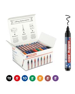 edding 360 Drywipe Markers Bullet Tip Assorted Colours Pack of 50