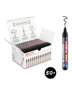 edding 360 Drywipe Markers Bullet Tip Black Pack of 50