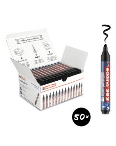 edding 363 Drywipe Markers Chisel Tip Black Pack of 50