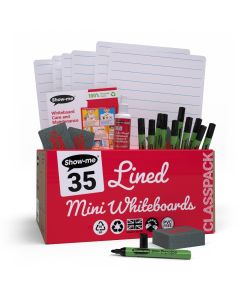 A4 Show-me Lined Whiteboards Classpack 35 Sets