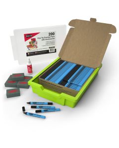 Show-me Slim Drywipe Fine Set of 200 Pens 6 Erasers & 1 Bottle of Cleaner