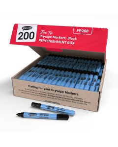Show-Me Slim Drywipe Pens Fine Tip Black Pack of 200