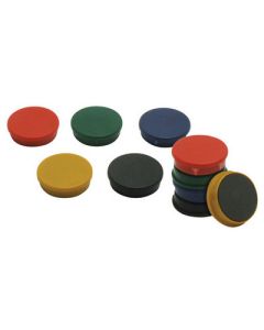 Round Magnetic Markers 32mm Assorted Colours Pack of 10